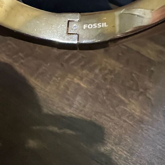 Fossil Brand Enamel Crystal Bangle Bracelet Hinged Bangle Bracelet - Picture 4 of 4